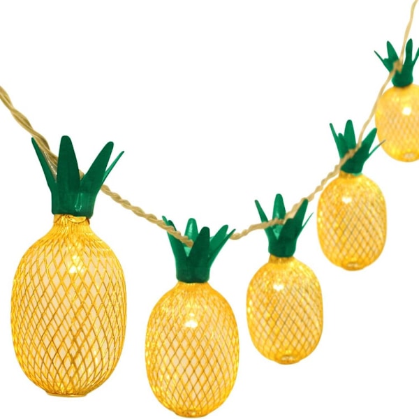 20 LED Ananas Ljusslinga - Dekorationspresenter Drivna för DIY Jul Tropisk Temafest Festival Bröllop Hemfest Sovrumsdekoration