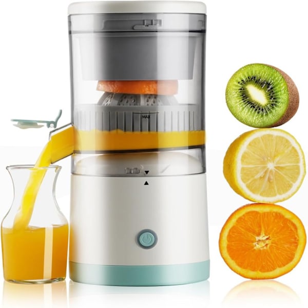 Elektrisk Juicepress Uppladdningsbar - Citrusjuicepress med USB och Rengöringsborste, Portabel Juicepress för Apelsin, Citron, Grapefrukt