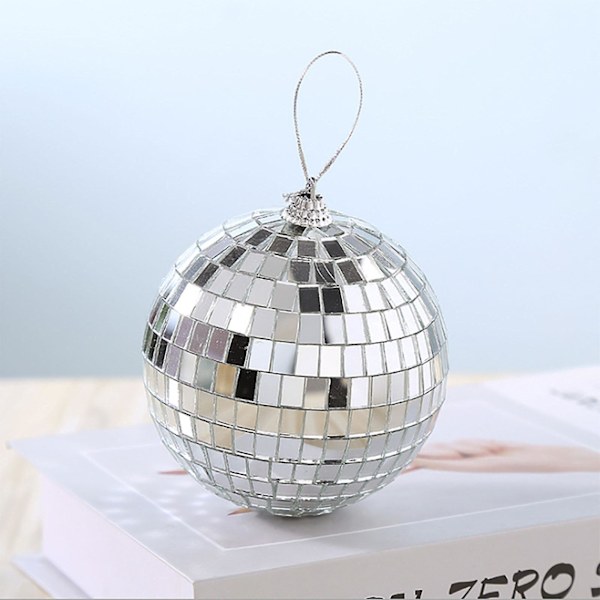 6/12 stk Mini Diskokule Festdekorasjoner Sølv Mini Plastpynt Små Diskokuler Sølv Silver 4CM