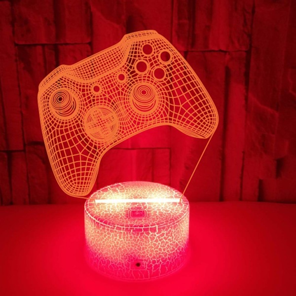 Handtag Nattlampa Färgglad 3D 16 Färger Touch Fjärrkontroll 3D Illusion Lamp --- Svart Säte