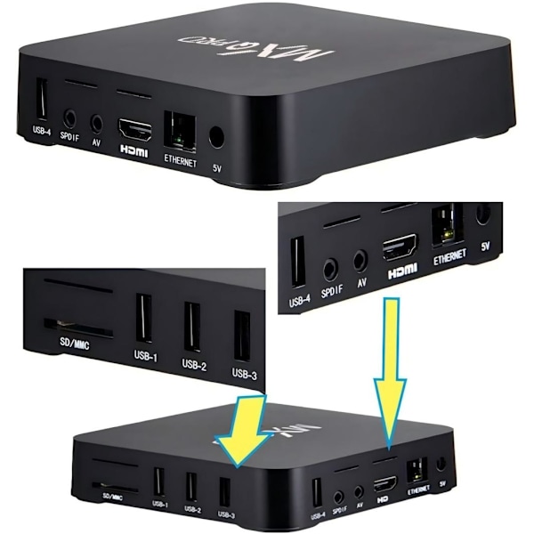 5G MXQ PRO 4K TV-BOX Android 10.1 Quad Core Smart Media Player, Uppgraderat Ram 4GB ROM 32GB