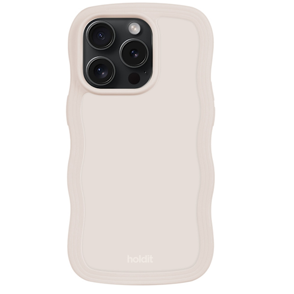 held iPhone 14 Pro Case Bølget Lys Beige