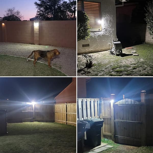 4 st solcellslampor för utomhusbruk, IP65 vattentät rörelsesensor vägglampa