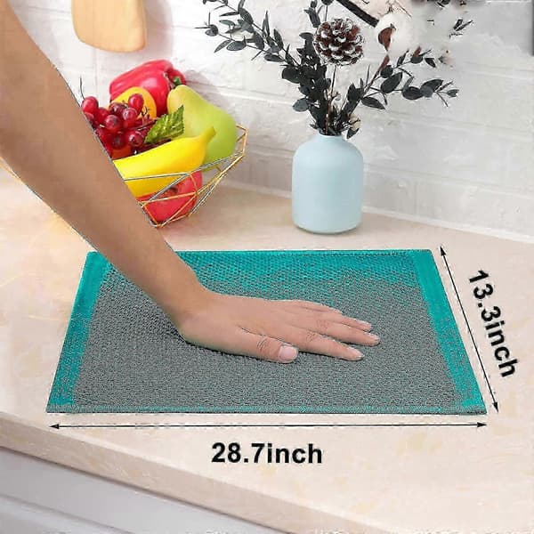 6-pack 100% bomulls frotté kökshanddukar med hängögla för diskrengöring Blue-green 34*73cm