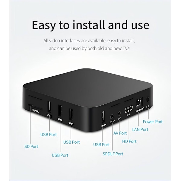 5G MXQ PRO 4K TV-BOX Android 10.1 Quad Core Smart Media Player, Uppgraderat Ram 4GB ROM 32GB