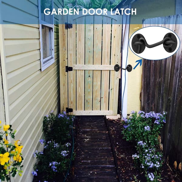 4 Privacy Hook And Eye Latch Easy Lock För Ladugårds- Och Fönsterdörr,acsergery Svart