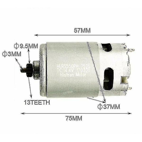 14,4 V 13-tandad motor för Bosch Gsr Gsr14.4-2-li Psr14.4 Li-2 Hållbar borrmotor reservdelar metallkraftverktyg reservdelar Cisea