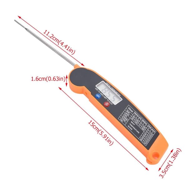 Digital multifunktionell mattermometer för kök, hopfällbar