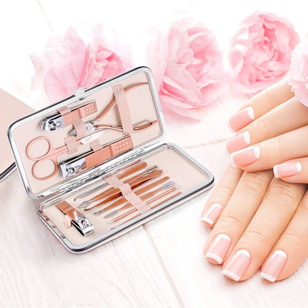 Manikyrset, 12-delars nagelklippare set professionell pedikyrvård verktyg