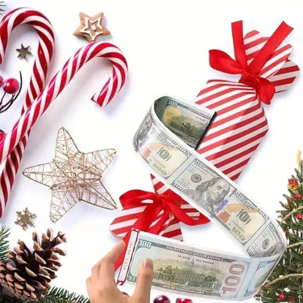4 julklappsöverraskningsplånböcker julklappsöverraskningsplånböcker (kontanter ingår ej), julglädjedekorationer
