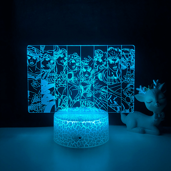 3D Illusion Lamp Anime Adventure  Nattlampa med fjärrkontroll för sovrumsdekorativa pojkar flickor födelsedag jul -- Mönster B（Crack Seat）