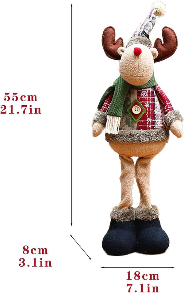 Stora stående julfigurer, bordsdekorationer, julgrans- och spiselprydnader. Elk