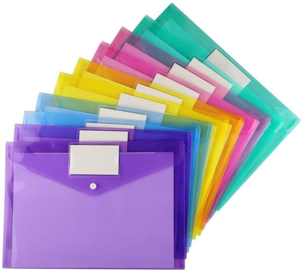 10-pack plastkuvert Polykuvert, A4 Snäppfilspåse Färg sid