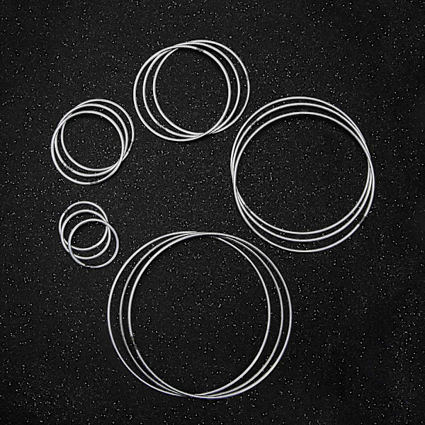 15 st silver drömfångare metallringar tillbehör, macraméringar, metallringar för multihantverksprojekt