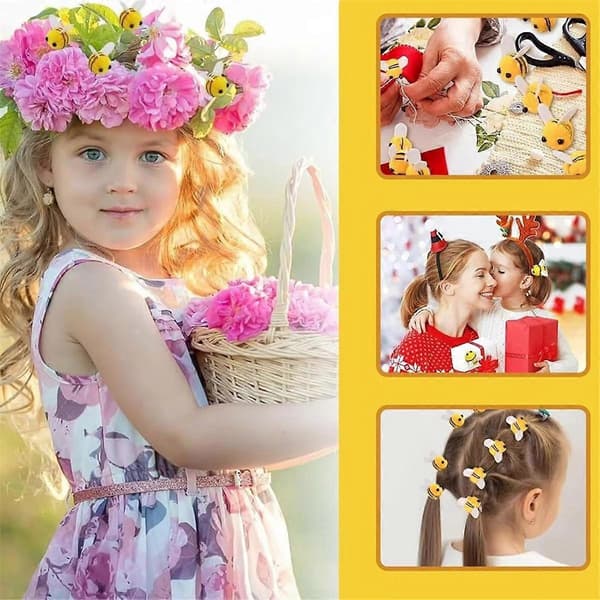 50 STK. Bie Pompom Hårball Polyester Barnehodeplagg Bryllupsfigurer DIY Håndlaget Materiale Hatt Cl