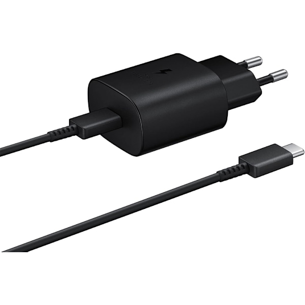 3 st Laddare Kompatibel med Samsung EP-TA800XBEGWW, USB Typ A (25W), Snabbladdningsteknik, Svart - Type-C Kabel Ingår