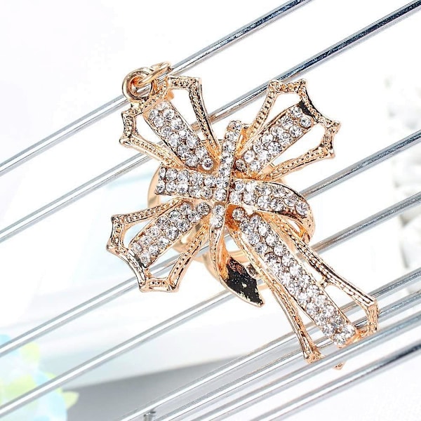 Välsignad och helig kors nyckelring nyckelring kristall strass bilväska plånbok charmhänge (guld)