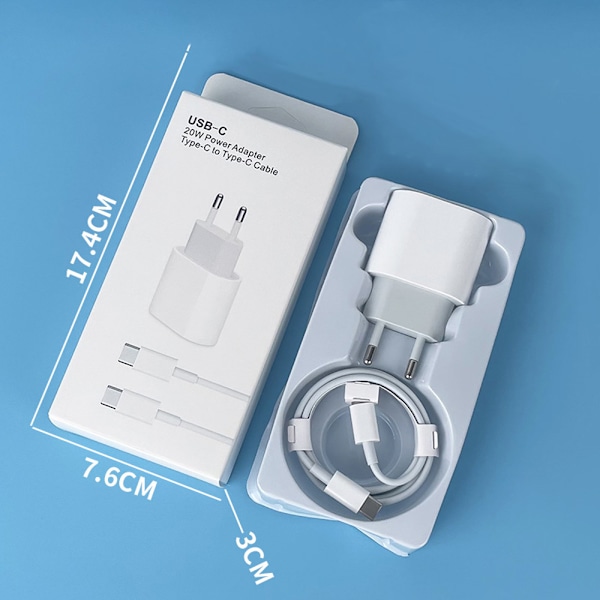 4st Laddare för iPhone 15 + 2M kabel Snabbladdare USB-C till USB-C