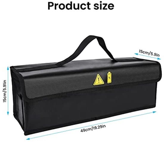 Brandsikker E-cykel Batteritaske til Sikker Opbevaring og Transport, 49*15*15CM