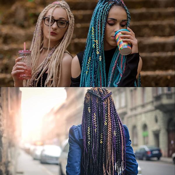 6 st guld orm dreadlocks flätor berlocker metallspolar spiral hår manschetter hår berlocker hårsmycken