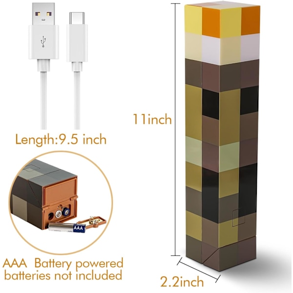 Ficklampa  Lekrum Dekorativ LED Nattlampa  USB Uppladdningsbar Barn Sovrumsbelysning  4 Belysningsfärg Byte Scener