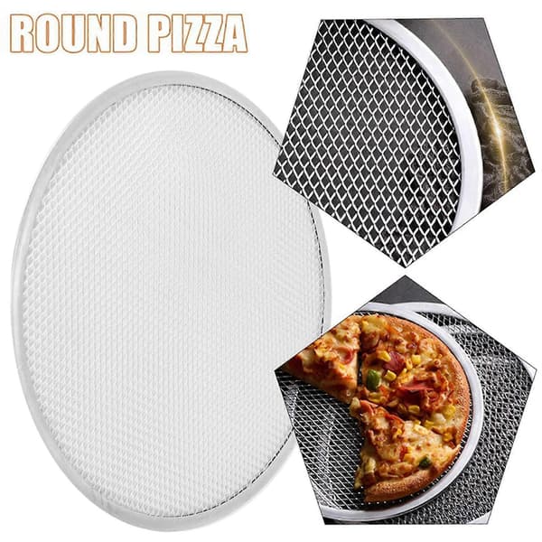Professionel Rund Pizzaovn Bageplade Grillrist Nonstick Mesh Net (14 tommer)