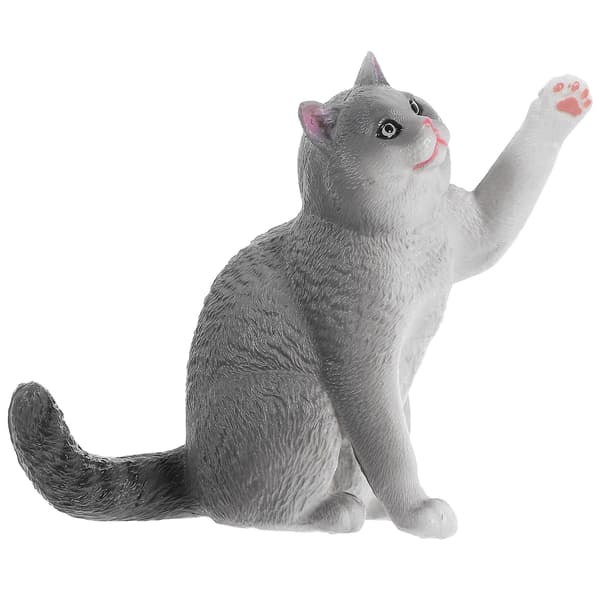 Simulerad brittisk korthår modell söt realistisk kattmodell korthårig figurin Grey