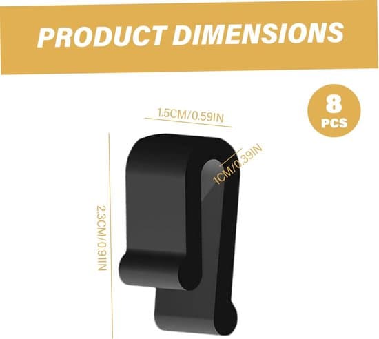 Lockskyddsklämmor - Pannklämmor - Kladdfri matlagning - U-formad design - 8 delar - Svart