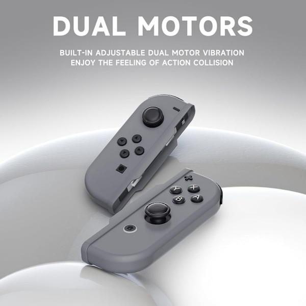 Trådlös handkontroll för Switch, Ersättnings trådlösa L/R-handkontroller med stöd för dubbel vibration/väckning charcoal grey