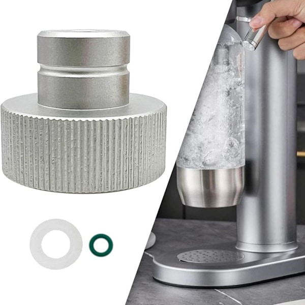 CO2 Adapter CO2 Cylinderadapter, Professionell Direkt Ersättning Snabbkopplingsbeslag för Sodamaskinstillbehör silver