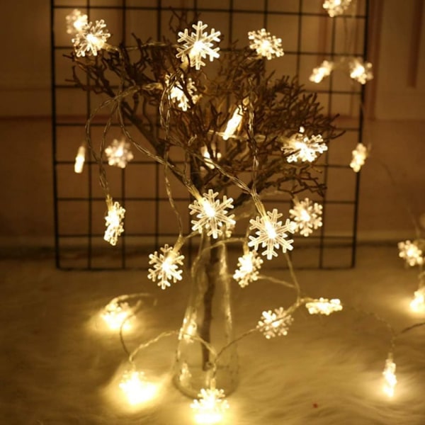 Ljusslingor, Fairy String Lights Soldrivna, Fjärrkontroll, Vattentäta Dekorativa Hängande Ljus Inomhus Utomhus för Hemfest Uteplats Trädgård Little Snowflake