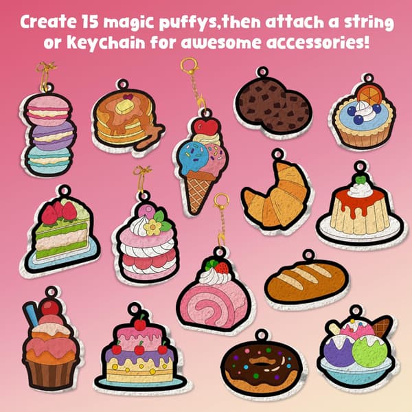 3D Konst och Hantverk Aqua Magic Puffy Paint Kit - Magiskt Skum Texturmålningskit, 15 Kladdfria Måla-efter-nummer Hantverk för Barn Presentidé & Julklapp