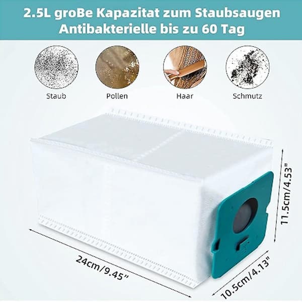 Kompatibel med Samsung lång VS20A95923B/VS20A95923BN/VS20A95923 dammpåse