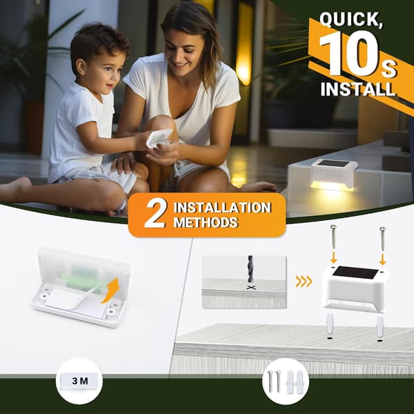 20-pack solcellslampor - Vattentäta LED-lampor för staket, trappor, altaner & balkonger