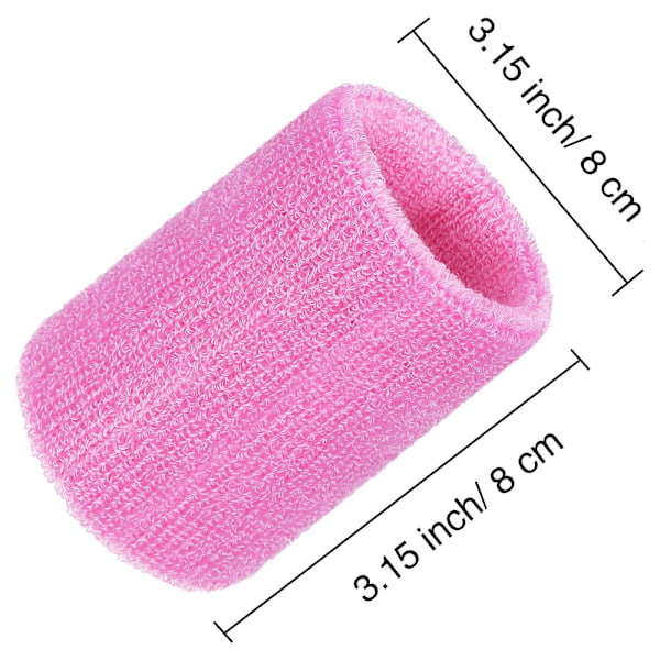 6-pack Svettband för handleden Tennisarmband Svettband för fotboll Basket Löpning Sport Tennis Pink
