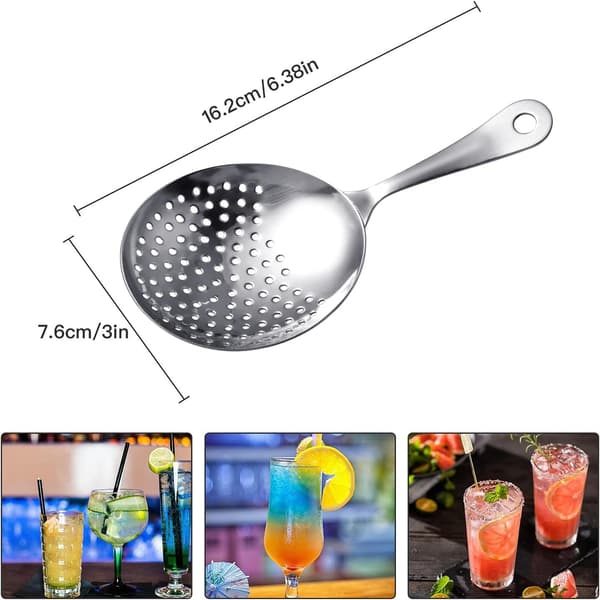 Julep-si i rustfrit stål, 4-pak cocktail-si-ske til drinks, hjem, køkken, bar