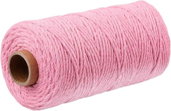 100 m Bomuldssnor 3 mm Pink