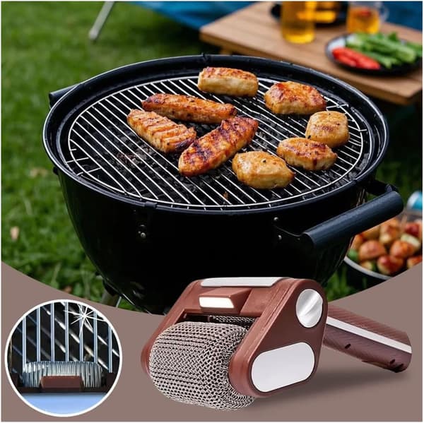 Passer til trådløs elektrisk grillrenser med lys - BBQ-børsterenser til ubesværet grillvedligeholdelse (1 stk. rensebørste)