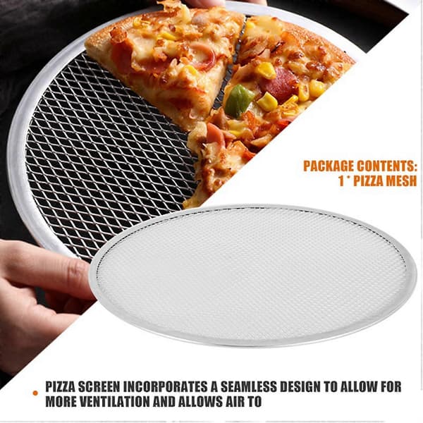 Professionel Rund Pizzaovn Bageplade Grillrist Nonstick Mesh Net (14 tommer)