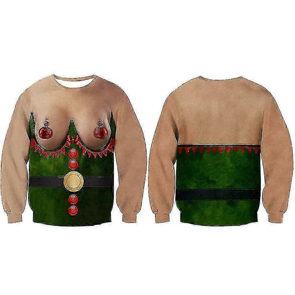 Fula Jultröjan Herr Dam Rolig 3D-tryck Sweatshirt Jultröja