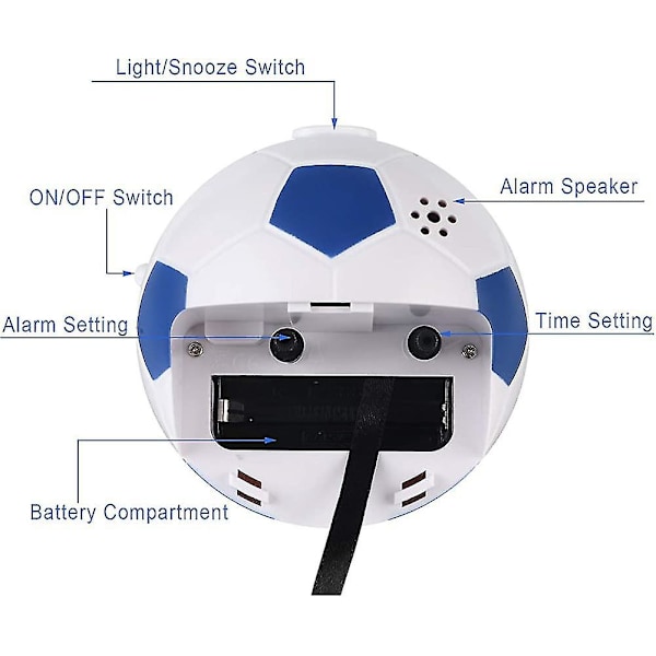 Barnklocka Pojkar Flickor, Väckarklockor Analog Barn Fotboll Analog Väckarklocka Blue