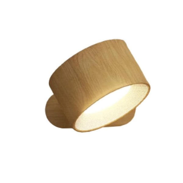 LED Läslampor, Väggmonterade Lampetter med 3 Färgtemperaturer 3 Ljusstyrkenivåer Uppladdningsbart Batteri Magnetisk Kula 360°Rotation Touchkontroll Wood grain color