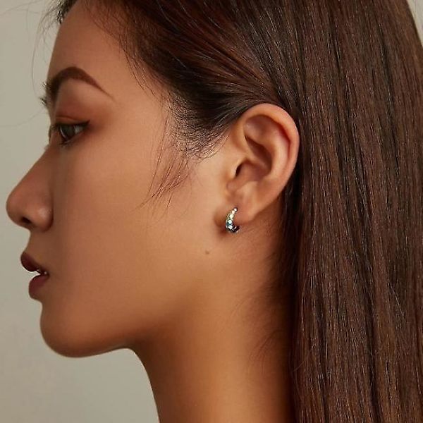 925 Sterling Silver Barnörhängen För Flickor Små Örhängen Små Flickor Mode Hypoallergena - Perfekt d geometri