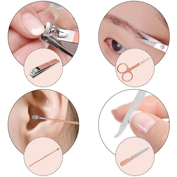 Manikyrset, 12-delars nagelklippare set professionell pedikyrvård verktyg