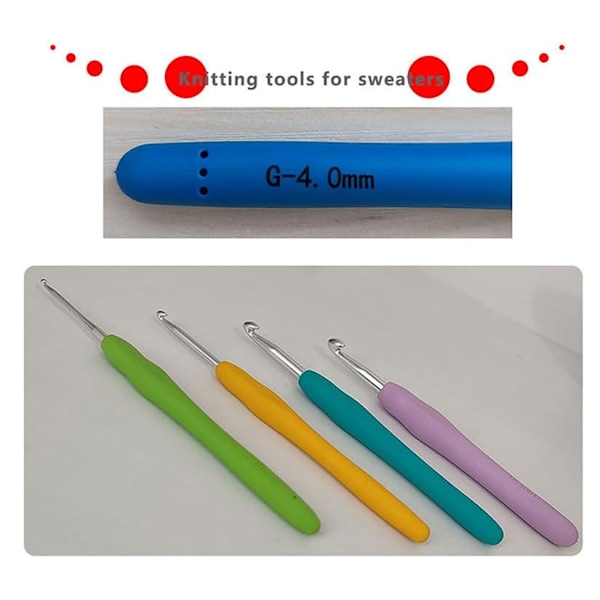 Virkningsset med förvaringslåda DIY Handhållna stickverktyg Ergonomiska stickor Stygnmarkörer DIY Handgjorda stickhantverk Konstverktyg
