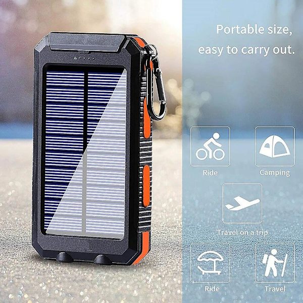 Solcellsladdare 80000mAh Bärbar Laddnings Poverbank Extern Batteriladdare Starkt Ljus LDE Ljus för Alla Smartphones A Charging Cable