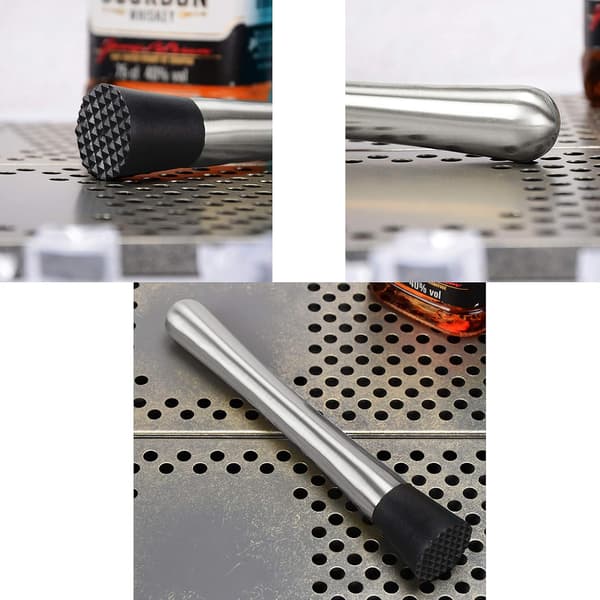 Cocktail Muddlers - Drikke Muddlers i rustfrit stål og 29,7 cm røreske, professionelt barudstyr