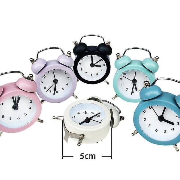 Larmklocka Lilone Twin Bell Hög För Tung Sovande Sovrumsljus Gul Mini Light Blue