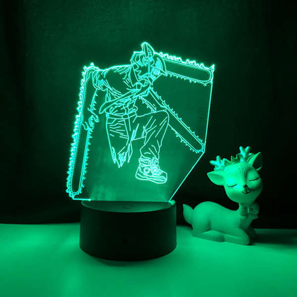 3D LED Nattlampor Anime Karaktär 3D Illusion Lampa Sovrum Dekoration Nattlampor Barn Födelsedagslampor -- Svart Sits
