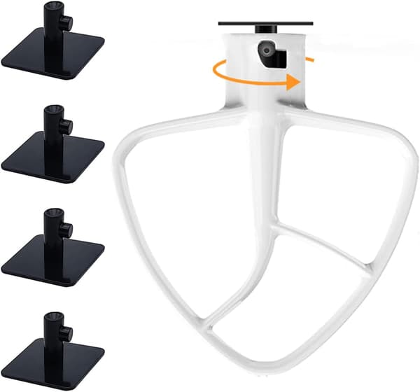 4-pak stativblander tilbehørsholdere, madblander tilbehørskroge kompatible med Kitchenaid alle stativblander tilbehør til opbevaring af Flex Edge Beater